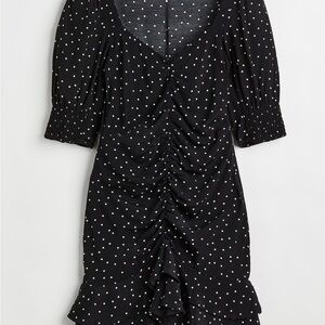 Elegant Black Polka Dot Dress